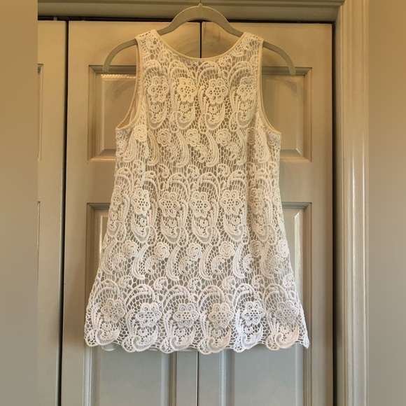 CAbi, Bobbin lace top-off white with off white lining #284, S - Picture 2 of 11